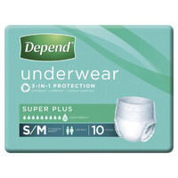 Depend Super Plus Underwear 3-in-1 Protection S/M (40 ONLY)