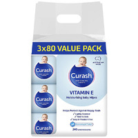 Curash Baby Wipes - Moisturising Vitamin E (3x80PK)