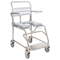 Juvo Mobile Commode/Shower Chair with Sliding Footplate (200kg)