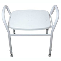 Aluminium Shower Stool with Moulded Plastic Seat (150kg)