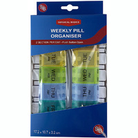 Weekly Pill Organiser - 2 Sections Per Day - Push Button Open - Small